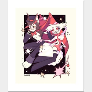 Huskerdust Firework Hazbin Hotel Husk and Angel Dust fanart By Anshiehoop Posters and Art